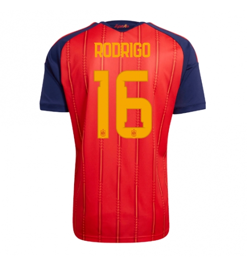 Spanje Rodri Hernandez #16 Thuis tenue WK 2026 Voetbalshirt Heren Spanje Rodri Hernandez #16 Thuis tenue WK 2026 Voetbalshirt Heren