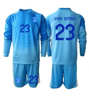 Spanje Unai Simon #23 Keeper Thuis tenue Kids WK 2026 Lange Mouwen Voetbalshirt (+ broek)